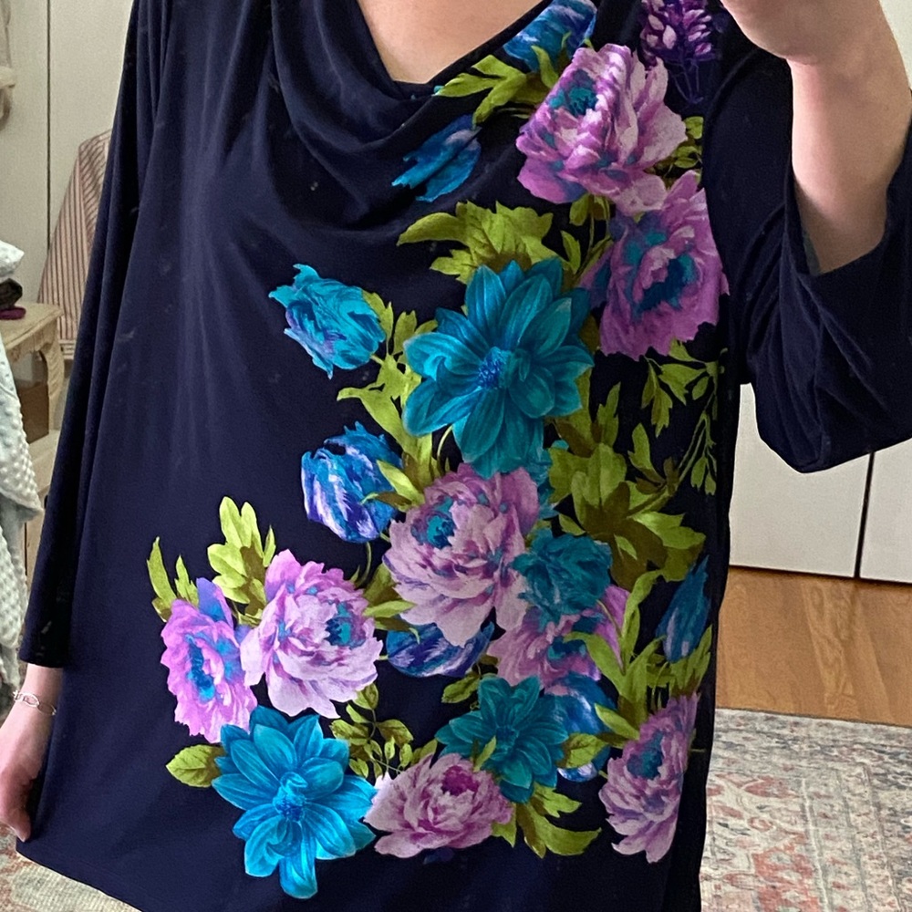Susan Graver Gorgeous Floral Print Top